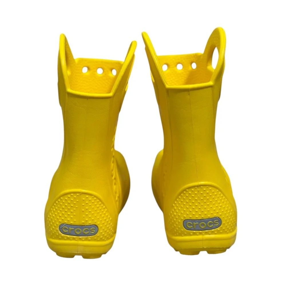 Crocs Kids Handle It Rain Boots Yellow Waterproof Lightweight Comfort Size C9